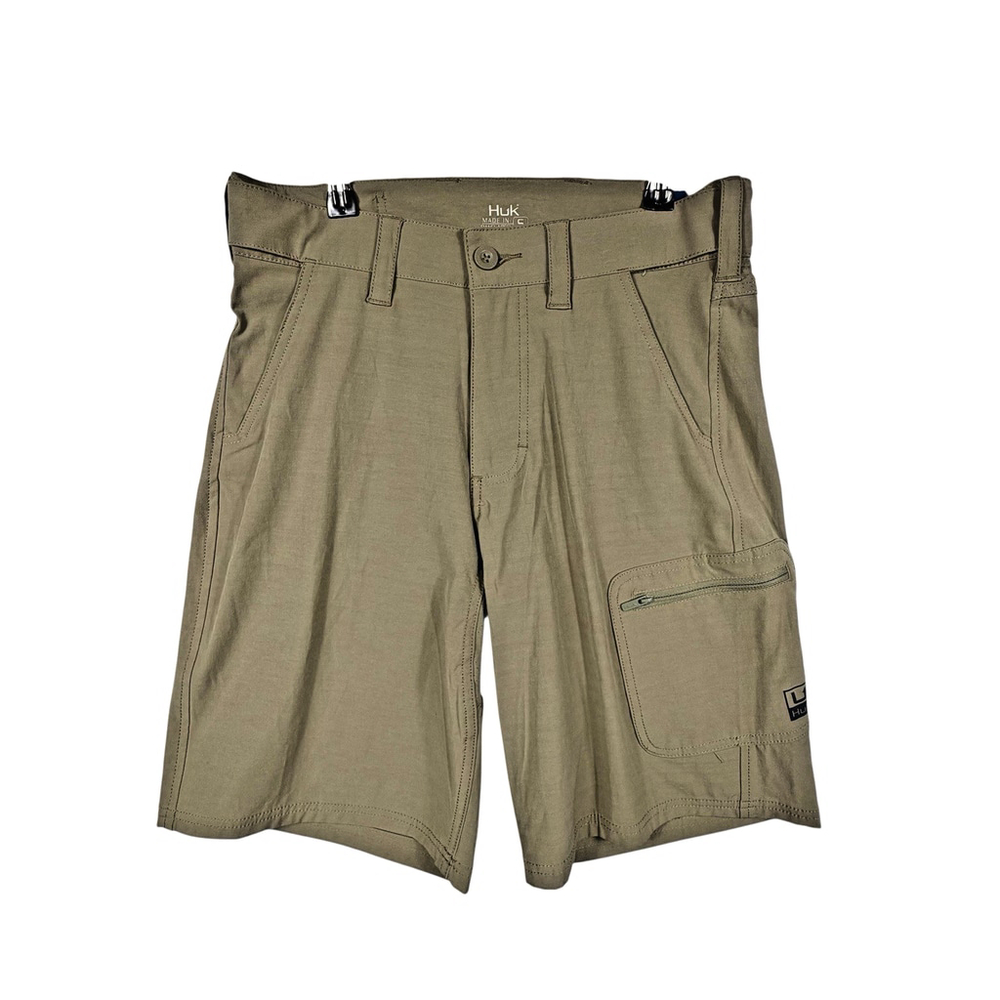 HUK NXT LVL 10.5" Shorts Men's Khaki Cargo Fishing Fishing Shorts Size Small